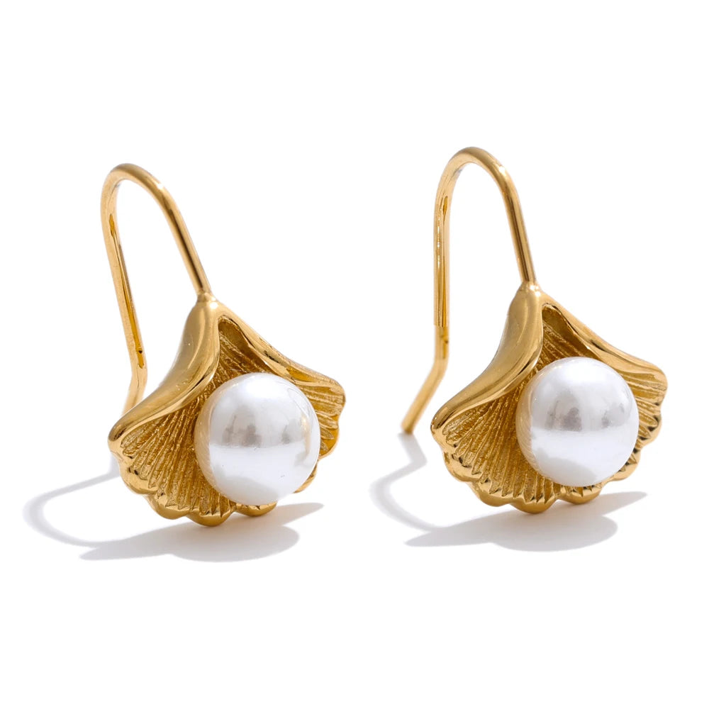 Boucles perles de ginko
