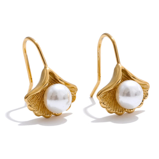 Boucles perles de ginko