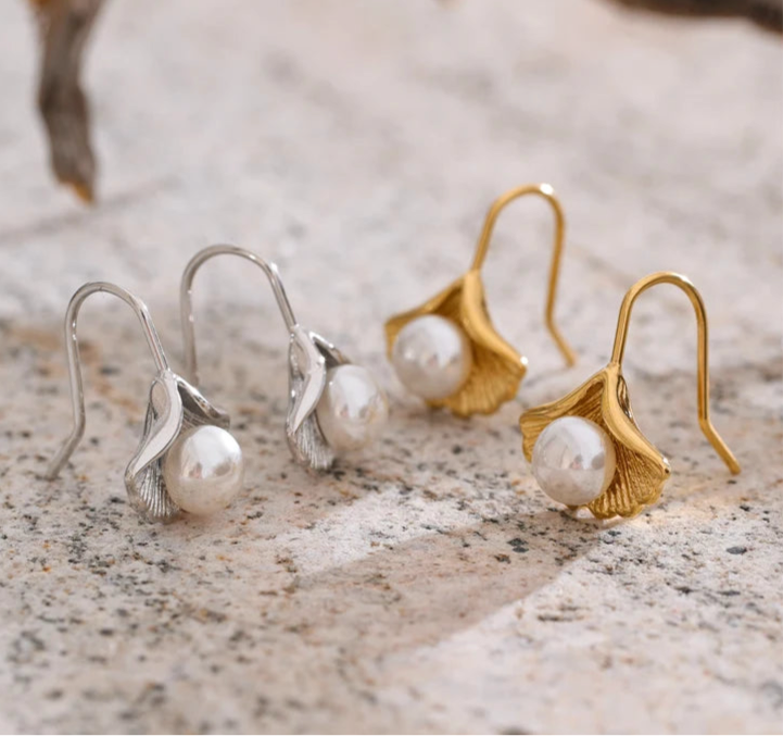 Boucles perle de ginko